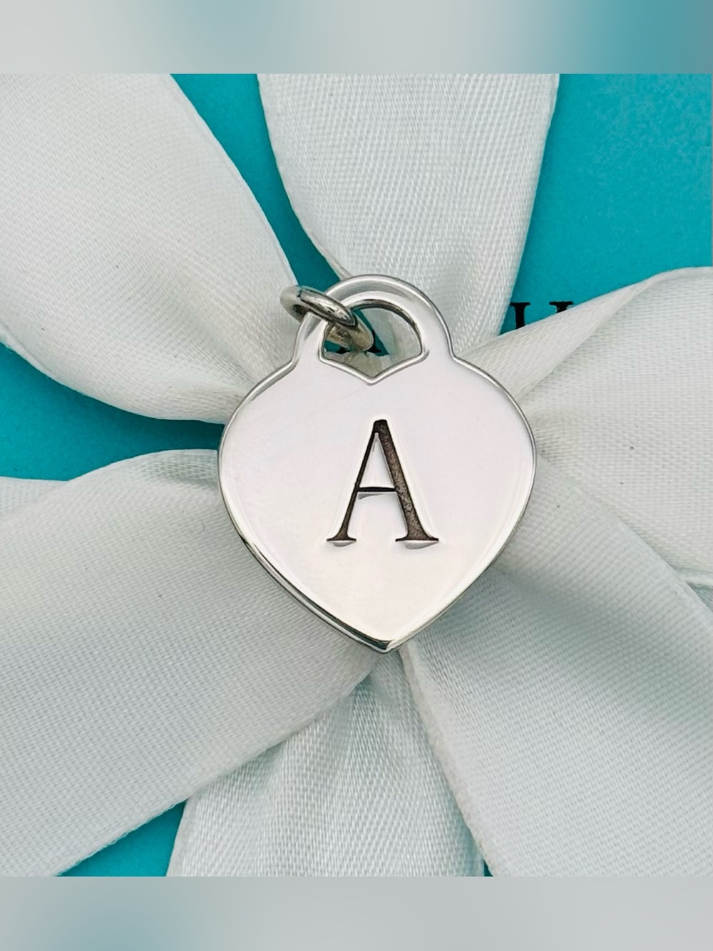 Tiffany & Co. Letter A Heart Charm, Medium VGUC Retired